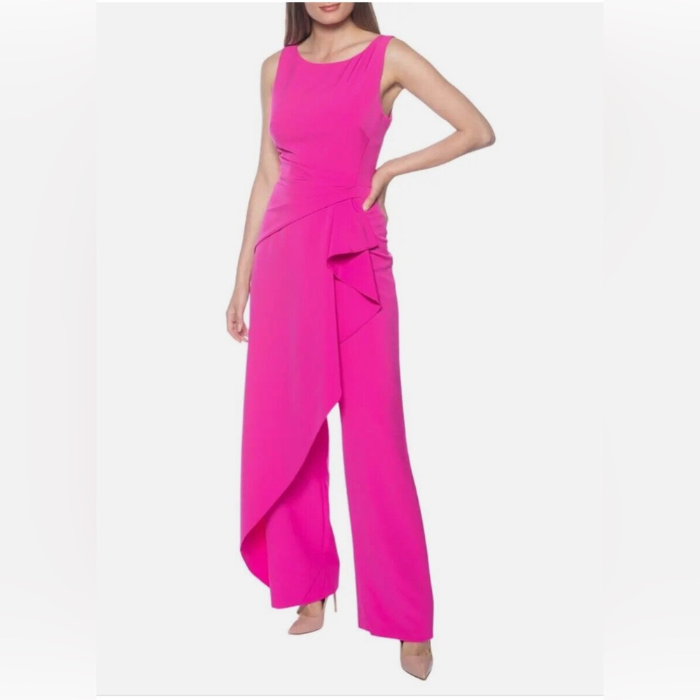 NWT MARINA Scuba Crepe Fashion Jumpsuit in Fuschia Size 4